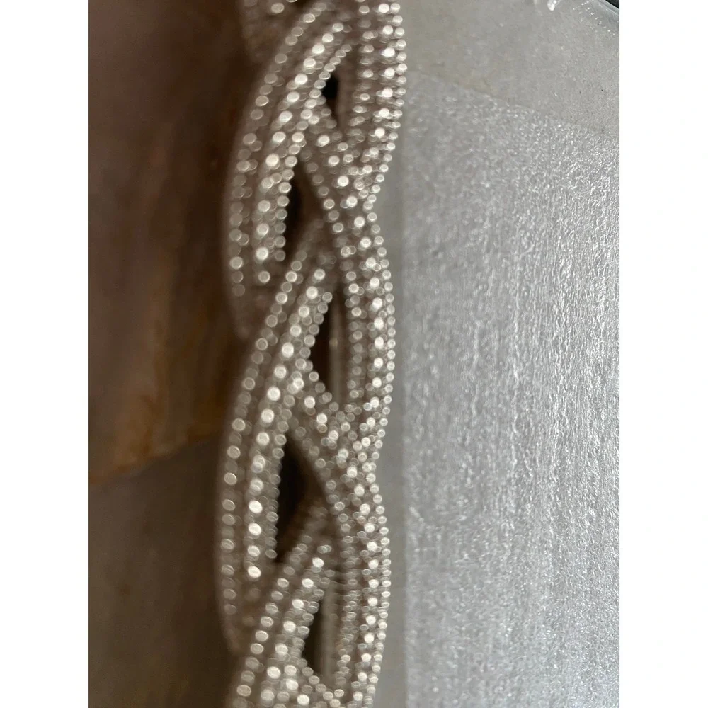 St Nicholas Square Midnight Snowfall Silver Braided 4x6 Photo Frame New